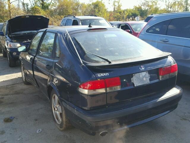 YS3DF55K322025496 - 2002 SAAB 9-3 SE BLUE photo 3