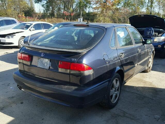 YS3DF55K322025496 - 2002 SAAB 9-3 SE BLUE photo 4