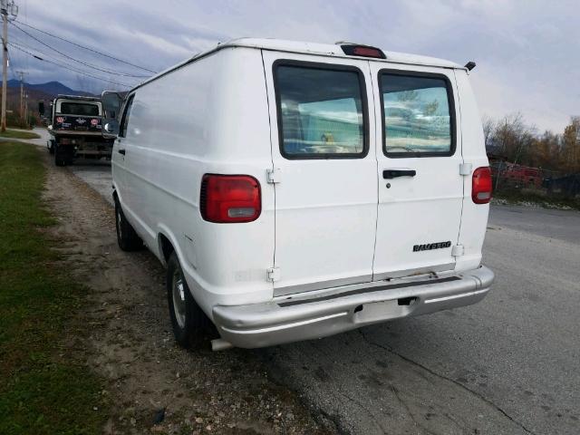 2B7HB21X4SK577491 - 1995 DODGE RAM VAN B2 WHITE photo 3