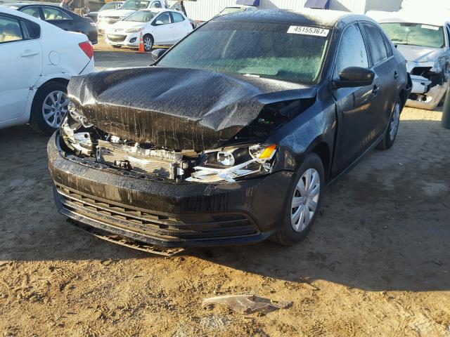 3VW2K7AJ2FM312567 - 2015 VOLKSWAGEN JETTA BASE BLACK photo 2