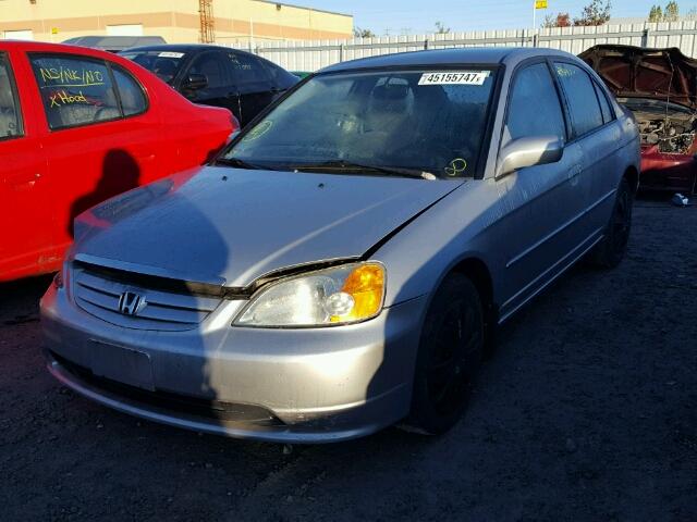 2HGES16812H934526 - 2002 HONDA CIVIC LX GRAY photo 2