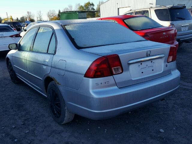 2HGES16812H934526 - 2002 HONDA CIVIC LX GRAY photo 3