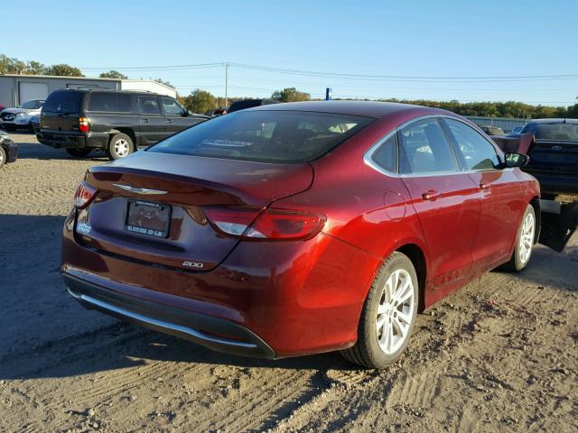 1C3CCCAB2FN593320 - 2015 CHRYSLER 200 LIMITE MAROON photo 4