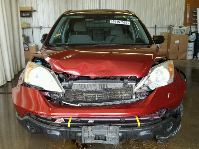 3CZRE48598G700407 - 2008 HONDA CR-V BURGUNDY photo 9