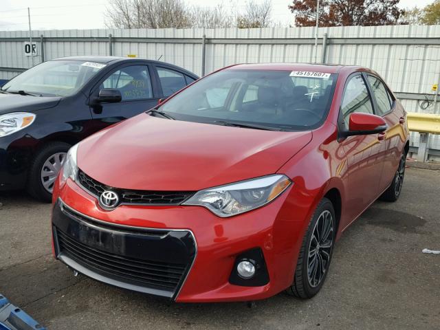 5YFBURHEXEP024319 - 2014 TOYOTA COROLLA RED photo 2