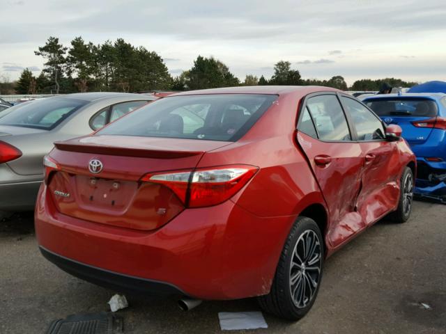 5YFBURHEXEP024319 - 2014 TOYOTA COROLLA RED photo 4