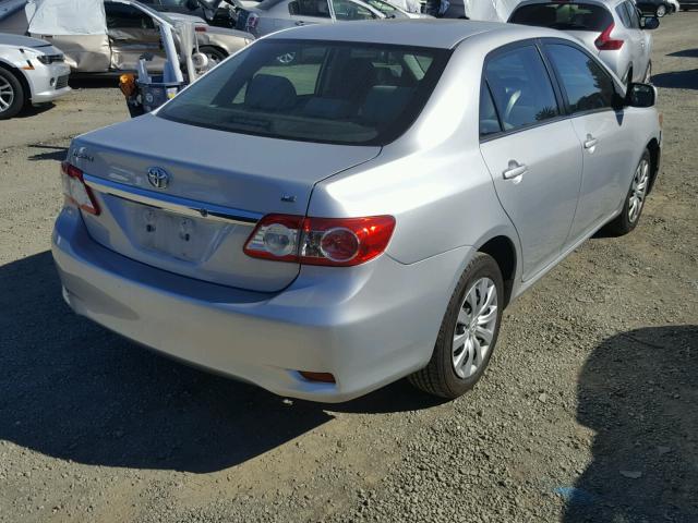 5YFBU4EE5DP129954 - 2013 TOYOTA COROLLA BA SILVER photo 4