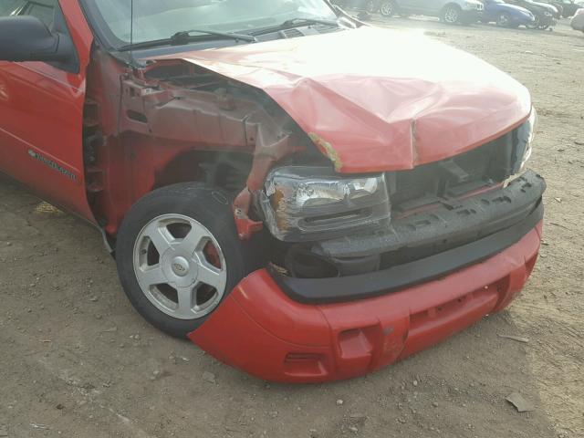 1GNDT13S122501523 - 2002 CHEVROLET TRAILBLAZE RED photo 9