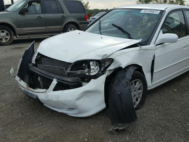 2HGES16674H550168 - 2004 HONDA CIVIC LX WHITE photo 9