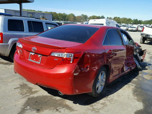 4T1BF1FK4EU833706 - 2014 TOYOTA CAMRY L RED photo 4