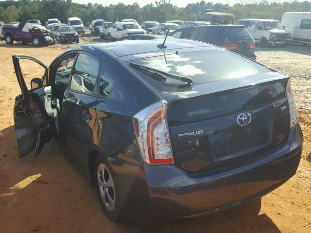 JTDKN3DU5C1545182 - 2012 TOYOTA PRIUS GRAY photo 3