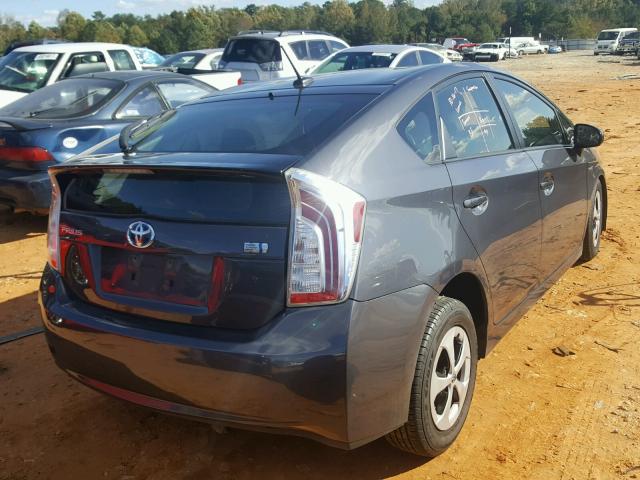 JTDKN3DU5C1545182 - 2012 TOYOTA PRIUS GRAY photo 4