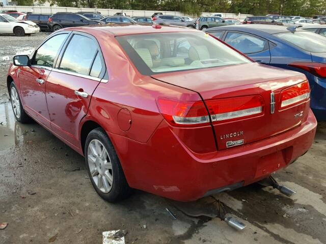 3LNHL2GC8BR772721 - 2011 LINCOLN MKZ RED photo 3