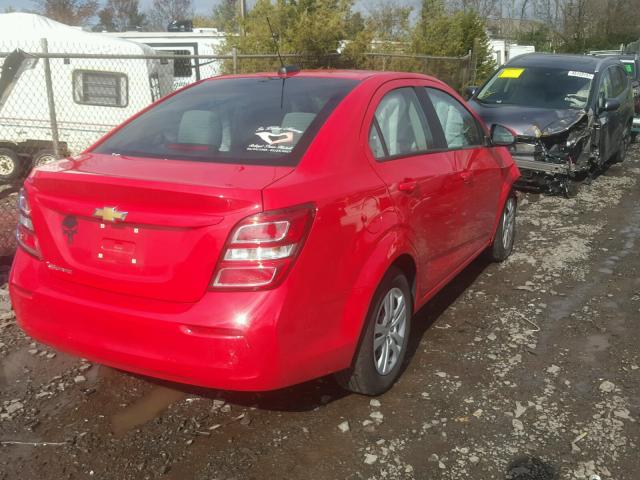 1G1JB5SG8H4150862 - 2017 CHEVROLET SONIC LS RED photo 4