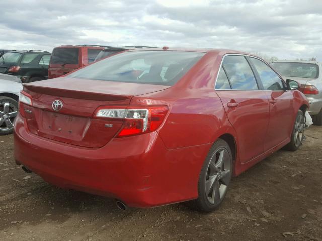 4T1BK1FK4EU550458 - 2014 TOYOTA CAMRY SE RED photo 4