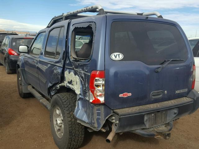 5N1ED28Y21C518252 - 2001 NISSAN XTERRA XE BLUE photo 3