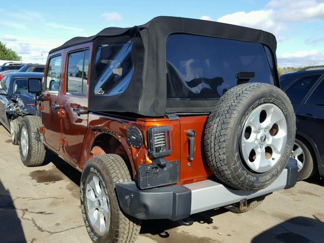 1C4HJWEG9EL164636 - 2014 JEEP WRANGLER U ORANGE photo 3