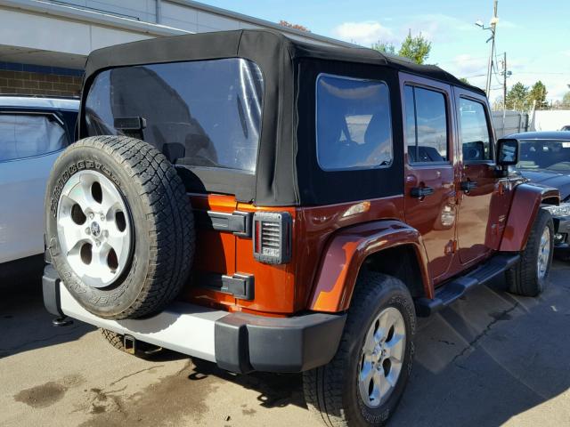 1C4HJWEG9EL164636 - 2014 JEEP WRANGLER U ORANGE photo 4