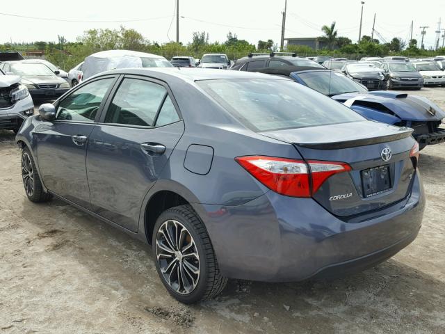 5YFBURHE3FP258187 - 2015 TOYOTA COROLLA L GRAY photo 3