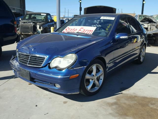 WDBRF40J14F499561 - 2004 MERCEDES-BENZ C 230K SPO BLUE photo 2