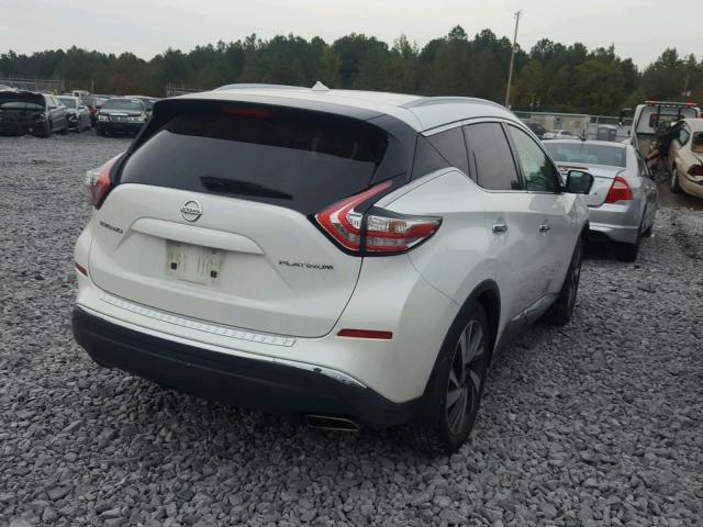 5N1AZ2MG3FN218115 - 2015 NISSAN MURANO S WHITE photo 4