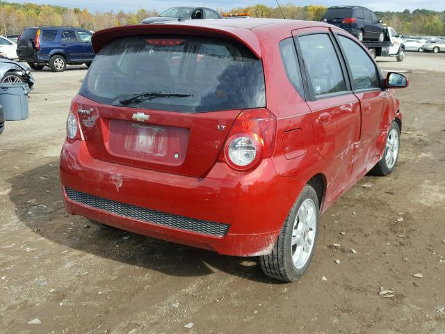 KL1TG6DE9BB140211 - 2011 CHEVROLET AVEO LT RED photo 4