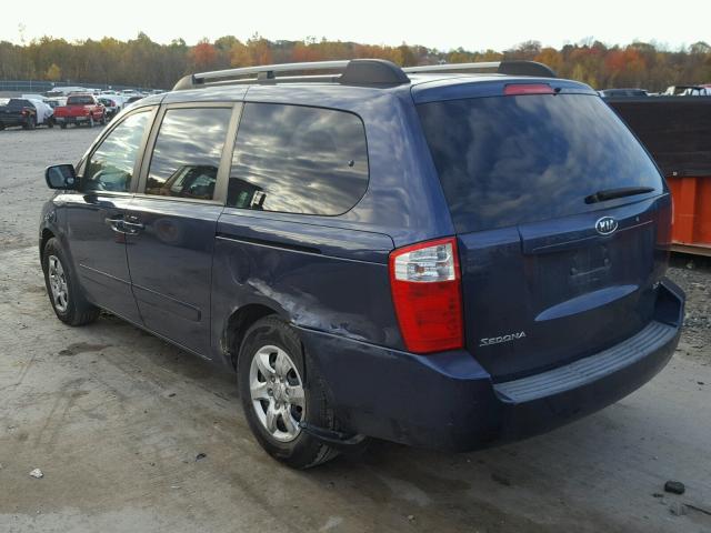 KNDMB233786220810 - 2008 KIA SEDONA EX BLUE photo 3