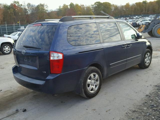 KNDMB233786220810 - 2008 KIA SEDONA EX BLUE photo 4