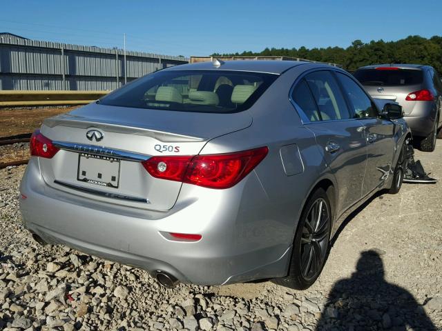 JN1BV7AP0FM338274 - 2015 INFINITI Q50 BASE SILVER photo 4