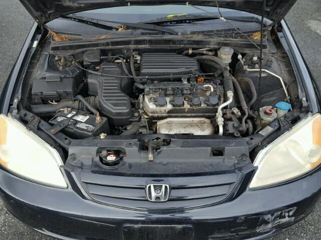 1HGES16551L047941 - 2001 HONDA CIVIC LX BLACK photo 7