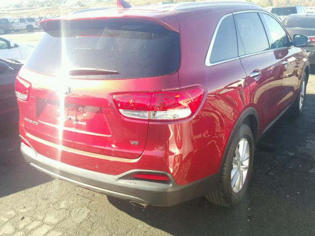 5XYPG4A57GG160148 - 2016 KIA SORENTO RED photo 4