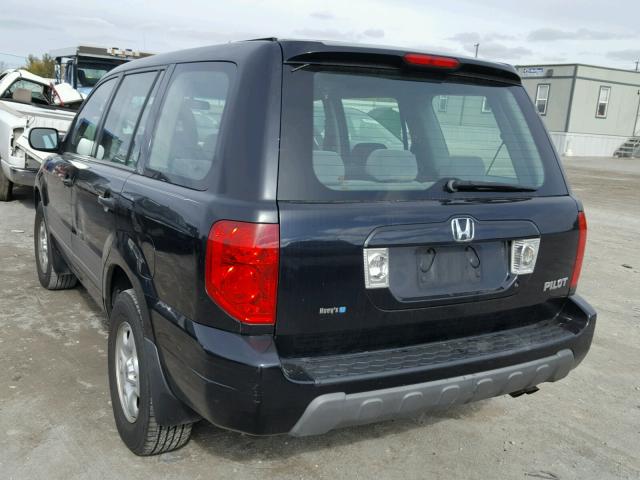 2HKYF18194H596156 - 2004 HONDA PILOT LX BLACK photo 3