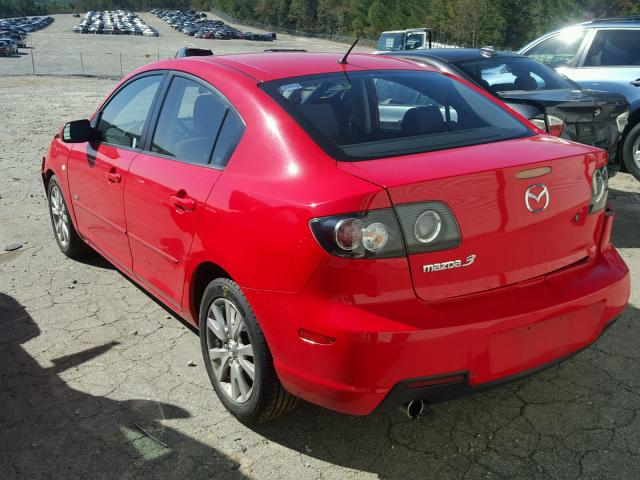 JM1BK323581835657 - 2008 MAZDA 3 S RED photo 3