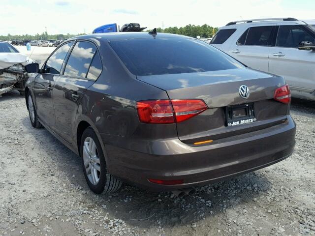 3VW2K7AJ3FM202918 - 2015 VOLKSWAGEN JETTA BASE 棕色 照片 3