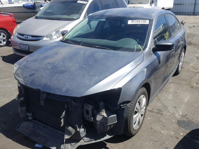 3VW2K7AJ5CM354548 - 2012 VOLKSWAGEN JETTA BASE ნაცრისფერი ფოტო 2