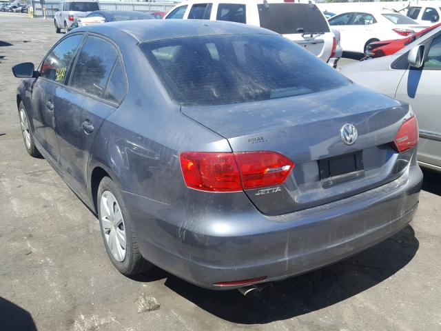 3VW2K7AJ5CM354548 - 2012 VOLKSWAGEN JETTA BASE ნაცრისფერი ფოტო 3