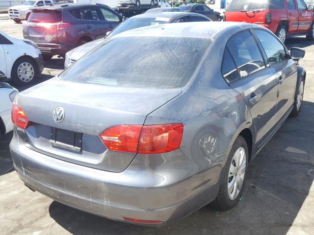 3VW2K7AJ5CM354548 - 2012 VOLKSWAGEN JETTA BASE ნაცრისფერი ფოტო 4