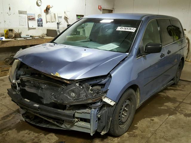 5FNRL38219B050264 - 2009 HONDA ODYSSEY BLUE photo 2