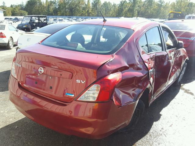 3N1CN7AP0CL908686 - 2012 NISSAN VERSA S MAROON photo 4