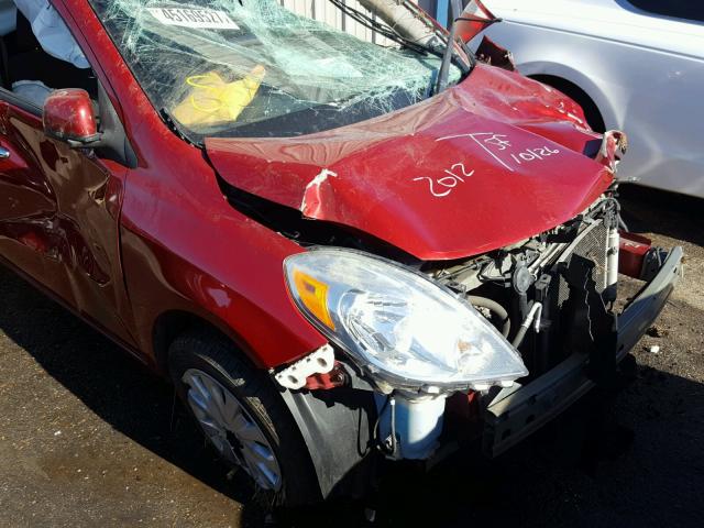 3N1CN7AP0CL908686 - 2012 NISSAN VERSA S MAROON photo 9