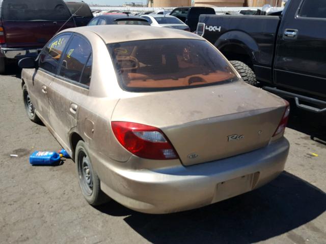 KNADC123226191990 - 2002 KIA RIO GOLD photo 3