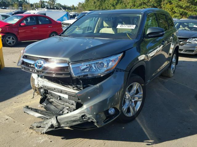 5TDDCRFH5GS019452 - 2016 TOYOTA HIGHLANDER GREEN photo 2