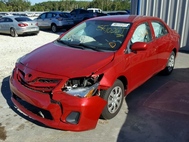 2T1BU4EE4CC792530 - 2012 TOYOTA COROLLA BA RED photo 2