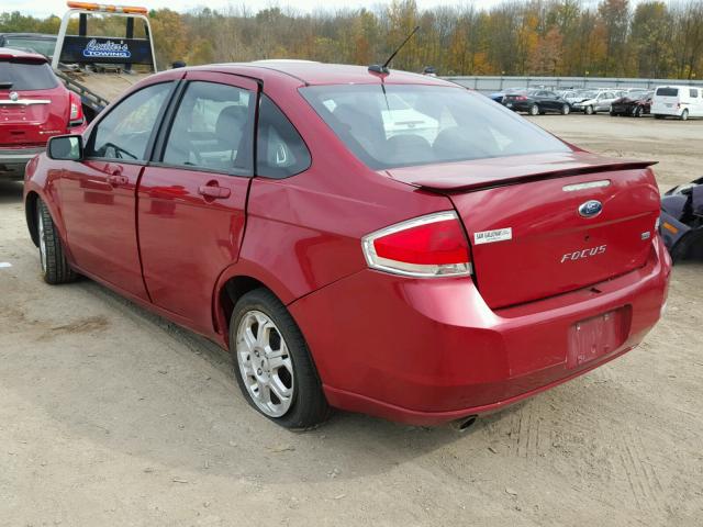 1FAHP36N89W188592 - 2009 FORD FOCUS SES RED photo 3