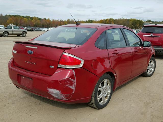 1FAHP36N89W188592 - 2009 FORD FOCUS SES RED photo 4