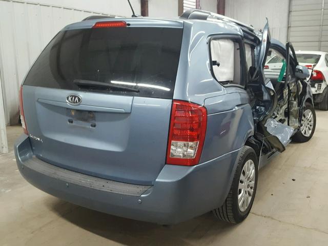 KNDMG4C70B6363850 - 2011 KIA SEDONA LX BLUE photo 4