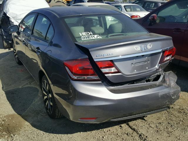 19XFB2F90FE206294 - 2015 HONDA CIVIC EXL 灰色 照片 3