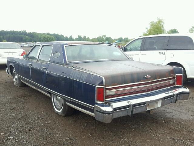 7Y82A952838 - 1977 LINCOLN TOWN CAR BLUE photo 3