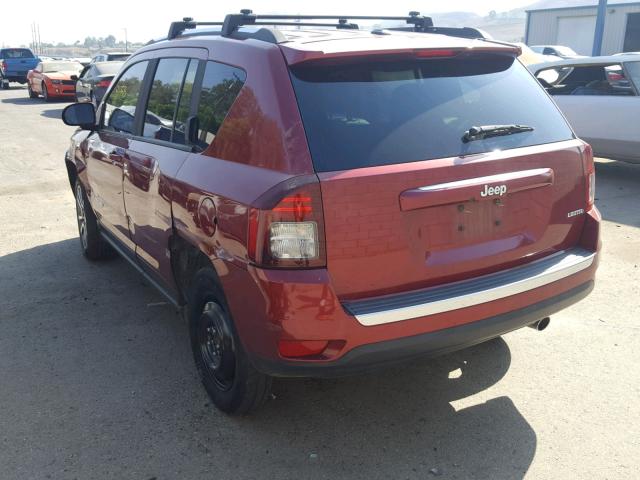 1C4NJCCB0ED877198 - 2014 JEEP COMPASS LI RED photo 3