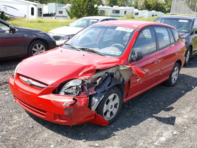 KNADC165X56255371 - 2005 KIA RIO CINCO RED photo 2